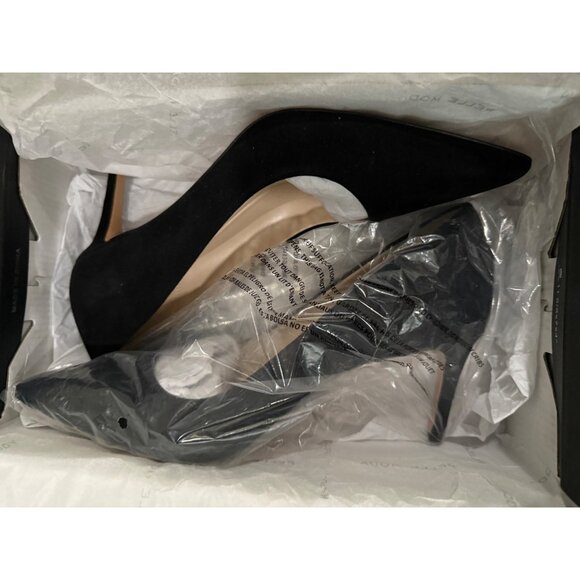 Pelle Moda Black - Lizel - Kid Suede Pointed-Toe Pumps Size 8.5M - Picture 7 of 8